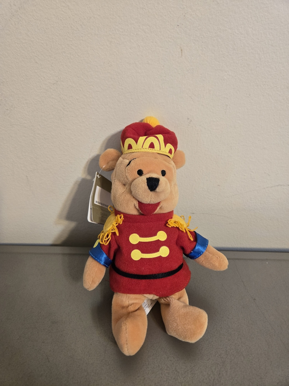 Vintage Disney Store Nutcracker Winnie the Pooh Bear Bean Bag Plush - 8"